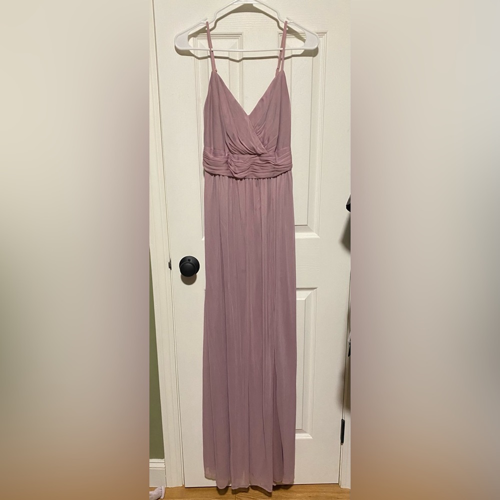 David’s Bridal Floor Length Slit Dress
